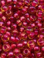 Size 6/0 Czech Glass SIZE 6/0 #1100 Topaz Light Pink Lined Rainbow