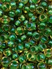 Size 6/0 Czech Glass SIZE 6/0 #784 Topaz Green Lined Rainbow