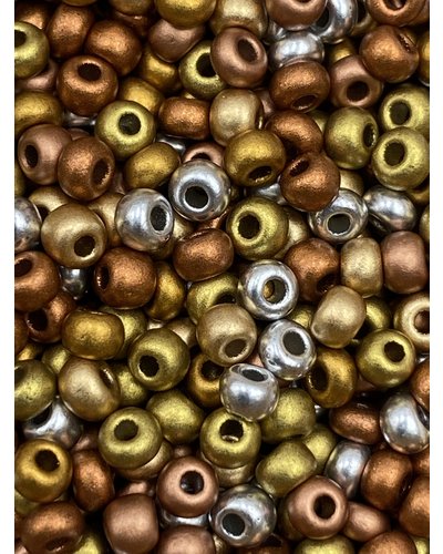 8/0 Metal Seed Beads - Gilding Matte Gold Plate 