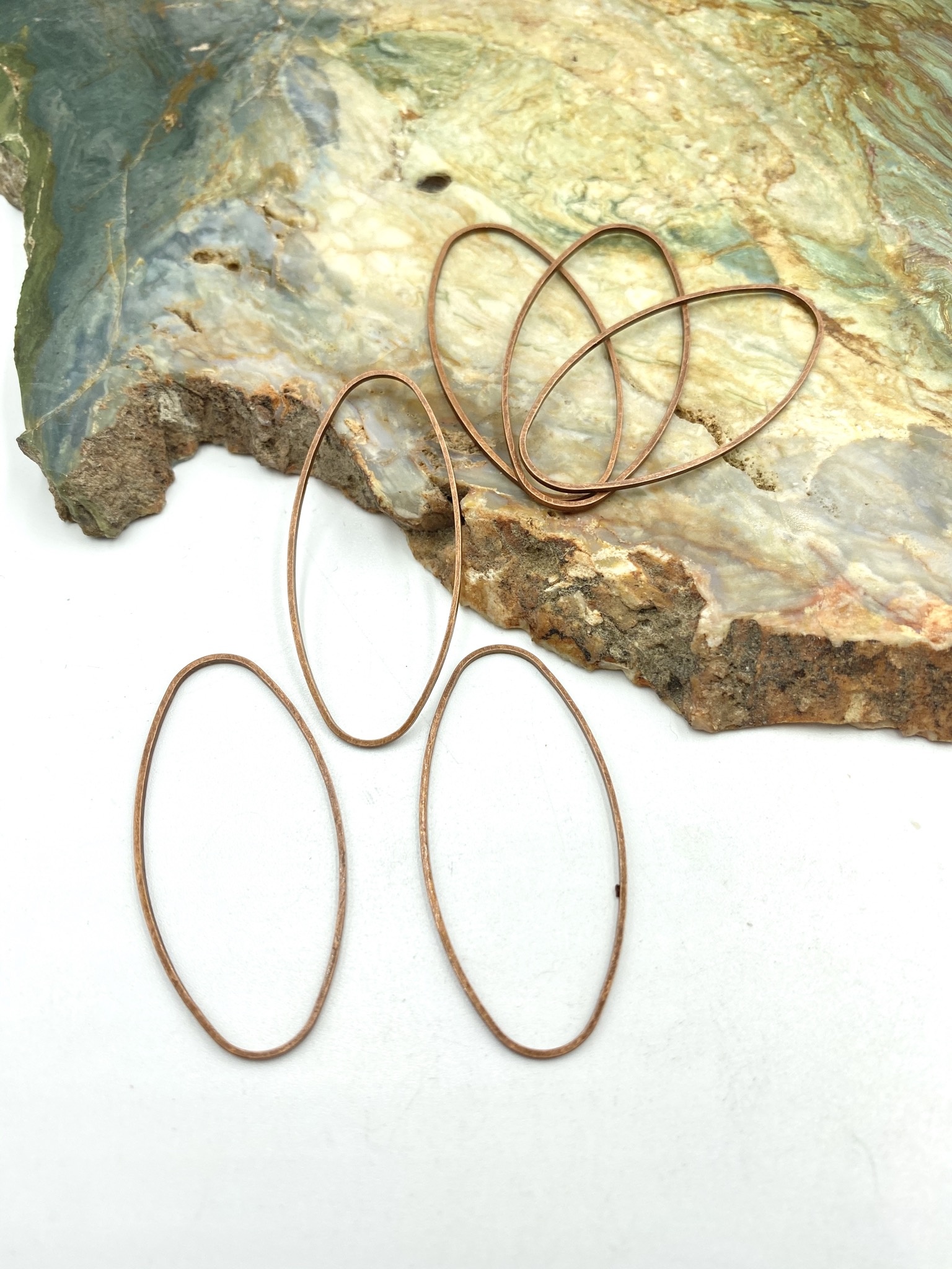 Oval Wire Frame-ANT.COPPER 6pc. - Capital City Beads