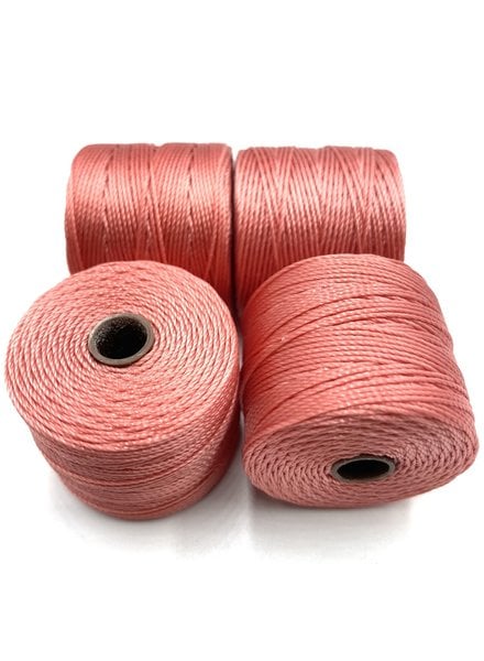 S-LON BEAD CORD: CHINESE CORAL 77YD