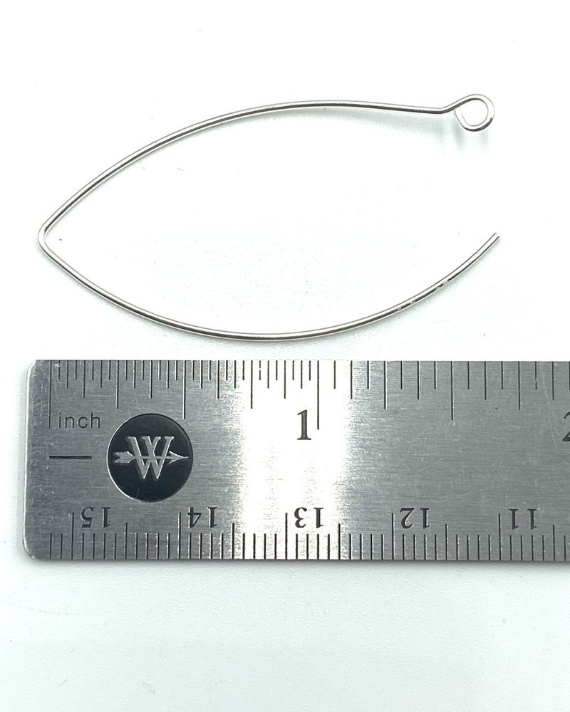 SILVER Eye Shaped Earwire Nickle Free- 6pr.