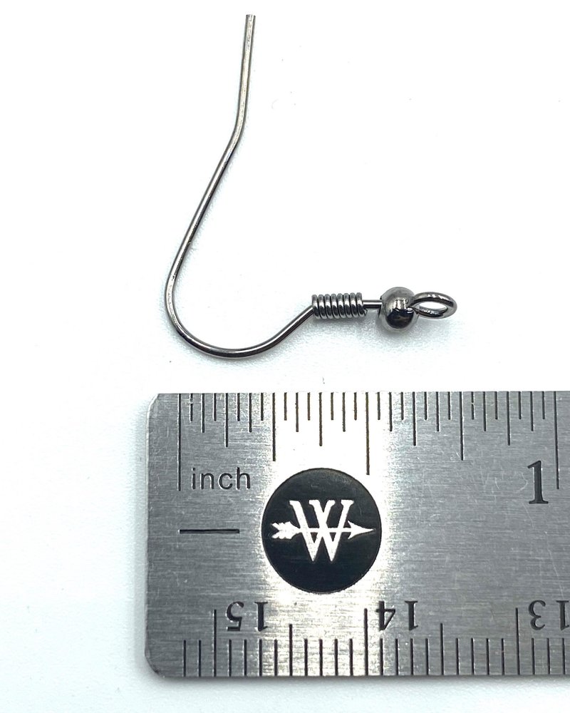 GUNMETAL French Earwire with Ball & Coil