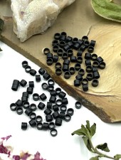 2x2 Jet Matte Black Tube Crimp Bead-100pc