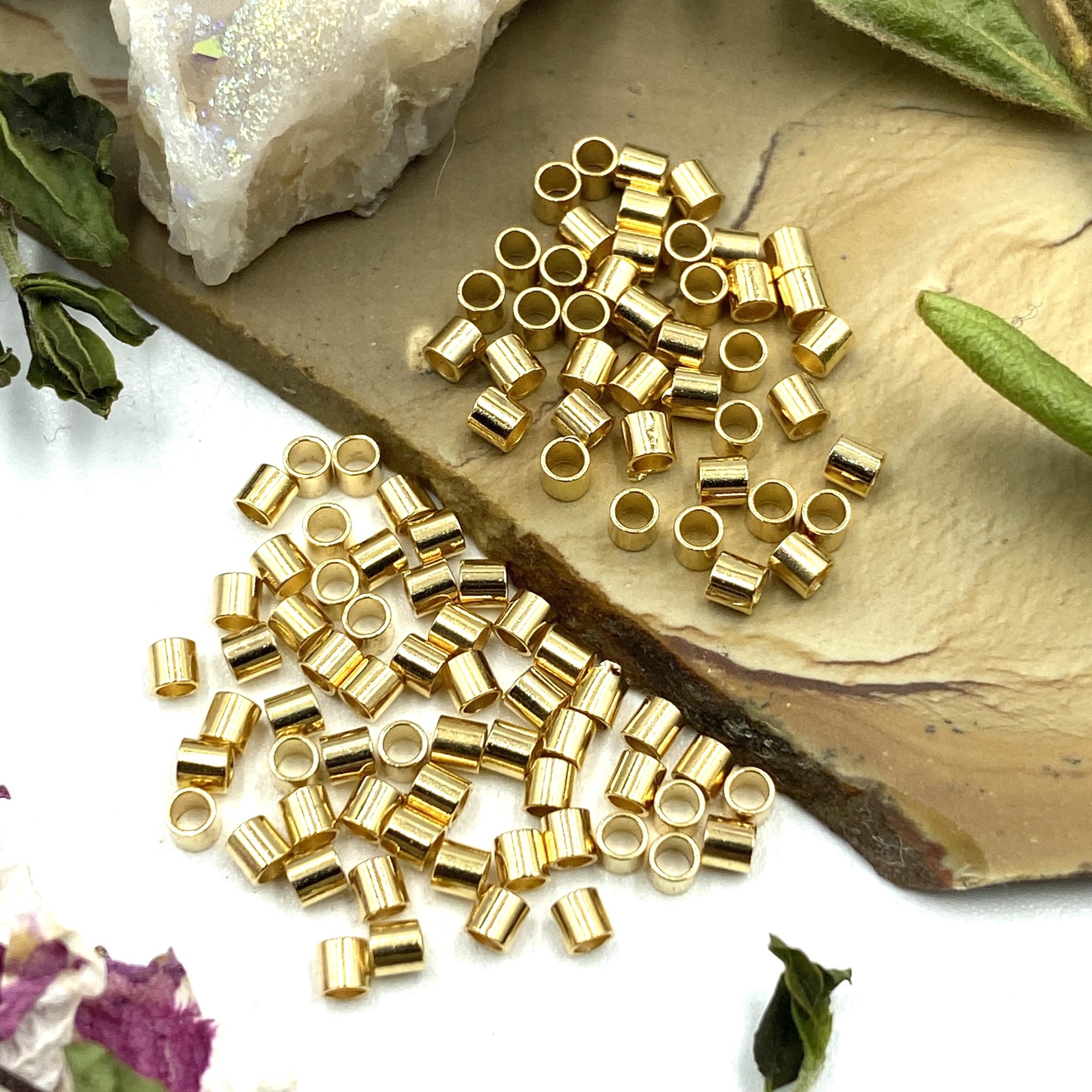 2x2mm Gold Filled Crimp Beads --100ct.