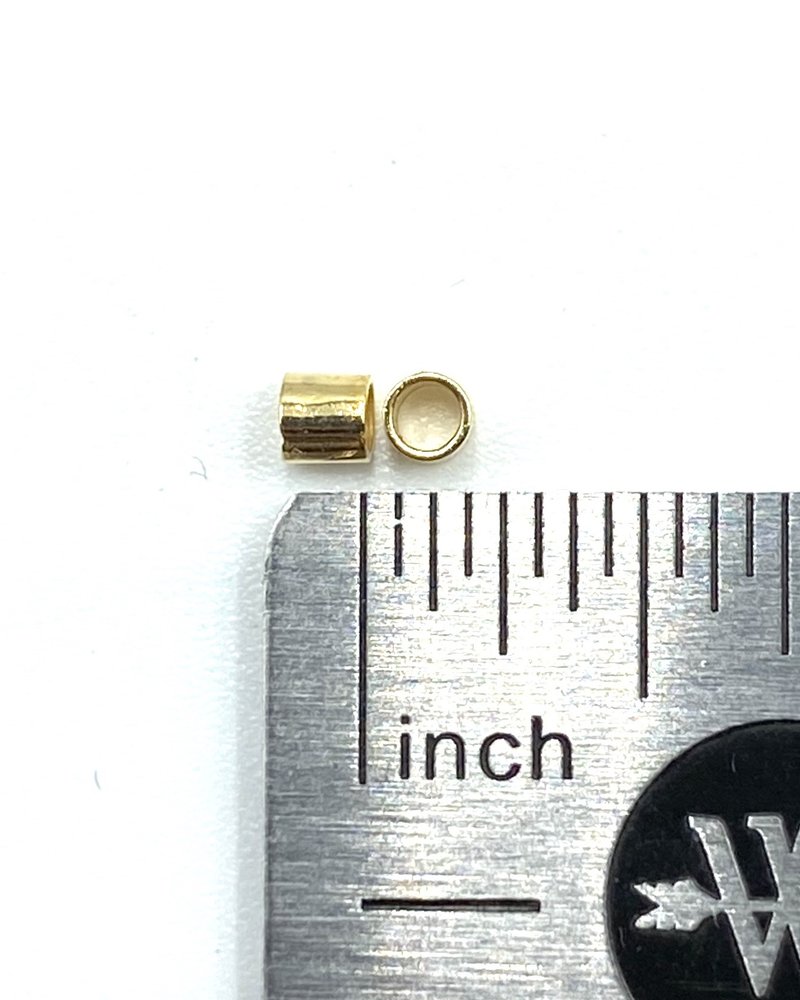 2x2 Gold Tube Crimp Bead-100pc