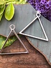 Triangle Frame With Loop: SILVER - 1 Pair