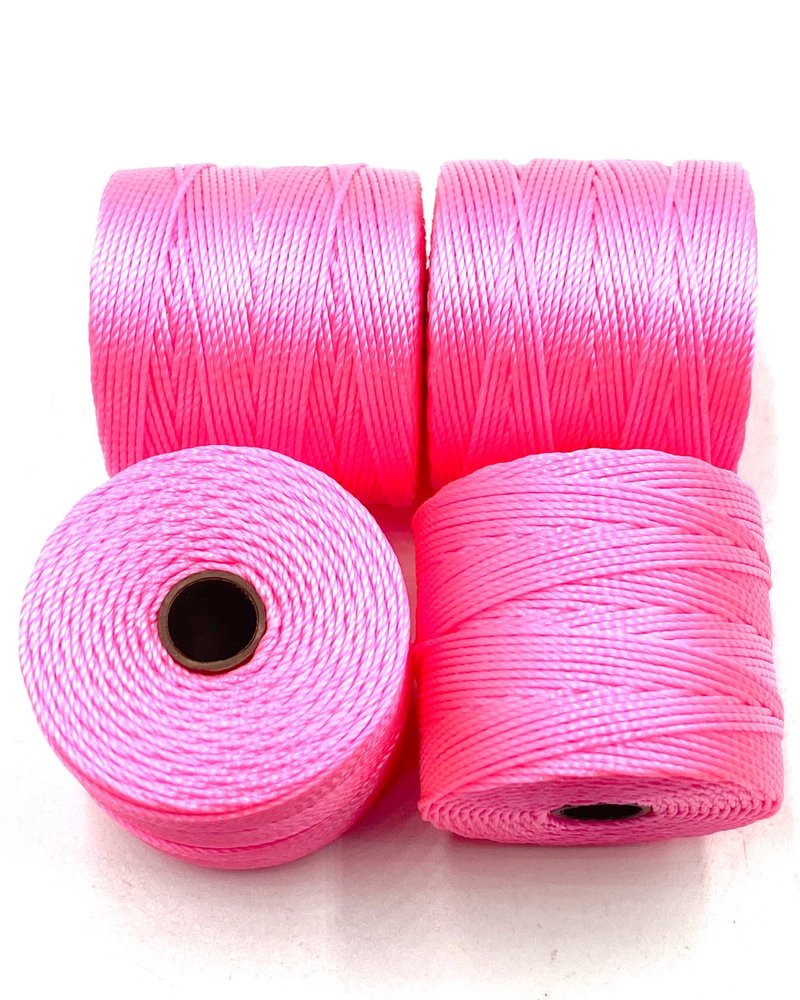 S-LON BEAD CORD 210 77YD NEON PINK