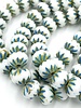 7x10mm Cruller White Picasso Turquoise Wash