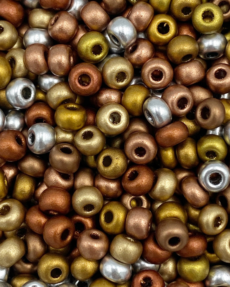 Czech Seed Beads, Round, Matte Gold (CHOOSE SIZE)