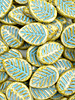 12x16mm Dogwood Leaves Turquoise Honey Picasso