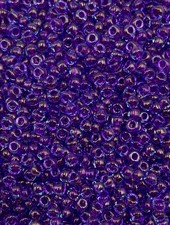 Size 11/0 Miyuki Round: Purple Lined Aqua (mr9352)