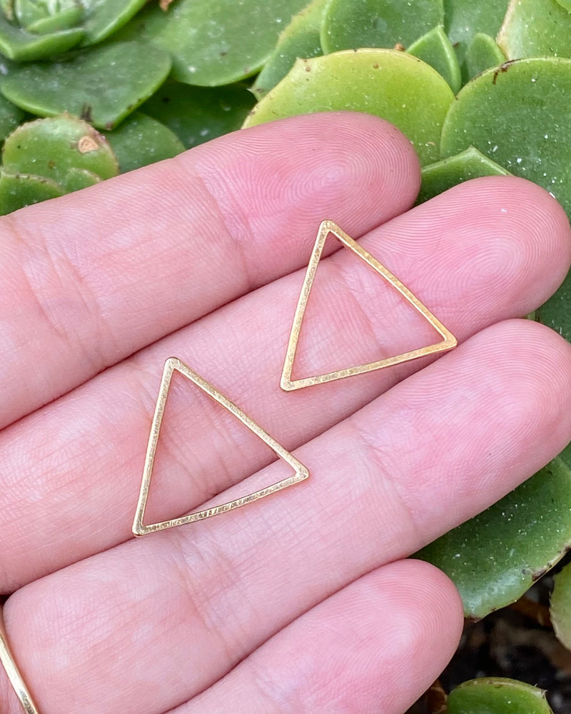 18x20mm Triangle Frame: Gold- 1 Pair