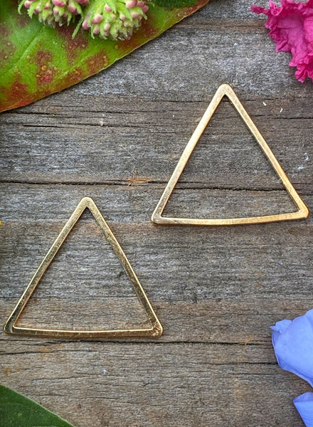 18x20mm Triangle Frame: Gold- 1 Pair