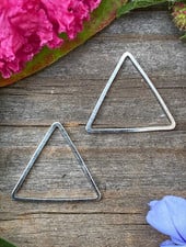 18x20mm Triangle Frame: Silver- 1 Pair