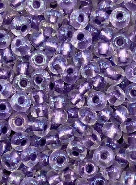 Size 6/0 Czech Glass SIZE 6/0 #1298 Crystal Violet Chrome Lined Rainbow