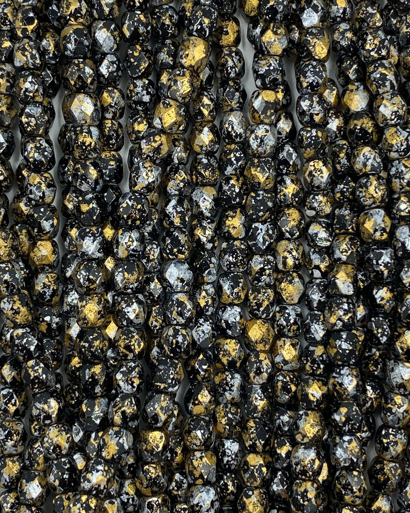 Firepolish 4mm : Gold Splatter