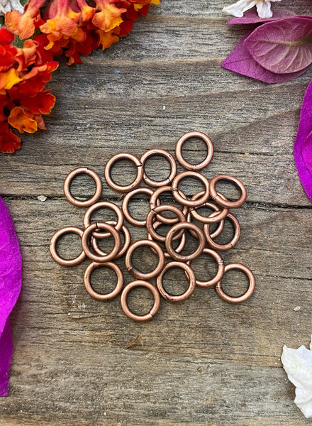 Antique Copper 6mm Jumpring 24pc. SOLDERED CLOSED