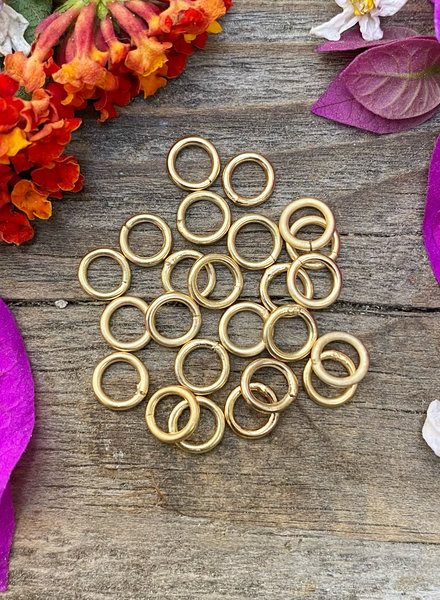 Satin Gold: 6mm Jumpring 24pc. SOLDERED CLOSED