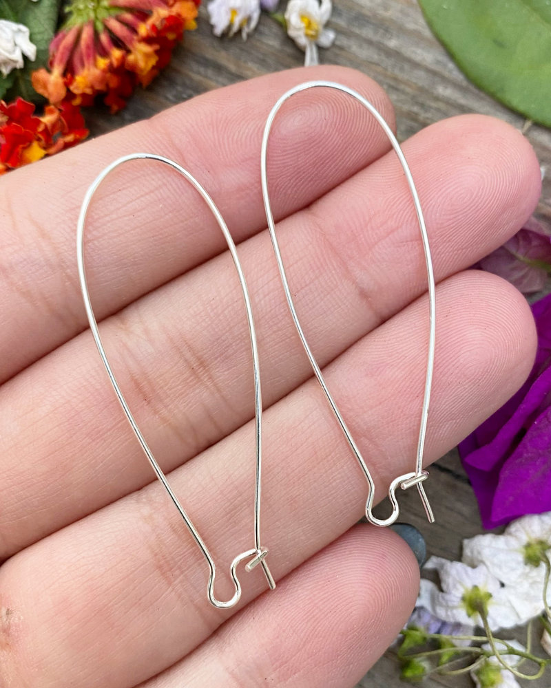 Silver Kidney Wire 18x47- 1Pair