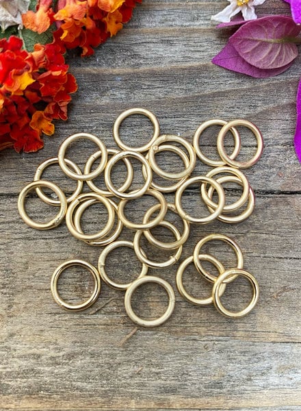 Satin Gold: 8mm Jumpring 24pc. SOLDERED CLOSED