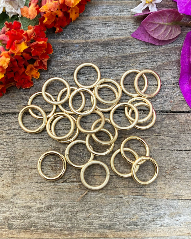 Satin Gold: 8mm Jumpring 24pc. SOLDERED CLOSED