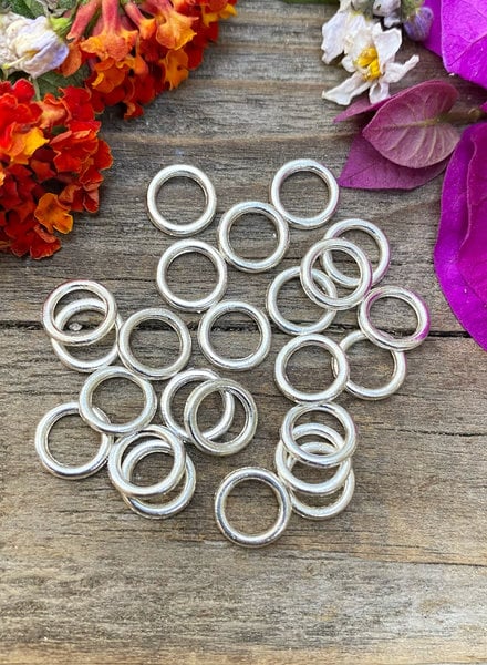Silver: 8mm Jumpring 24pc. SOLDERED CLOSED