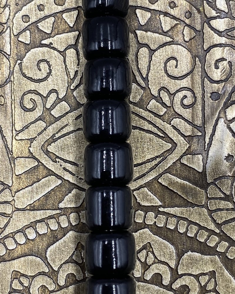 7mm Tube Bead #101 Black- 50pc.