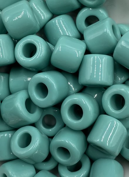 7mm Tube Bead #117 Green Turquoise- 50pc.