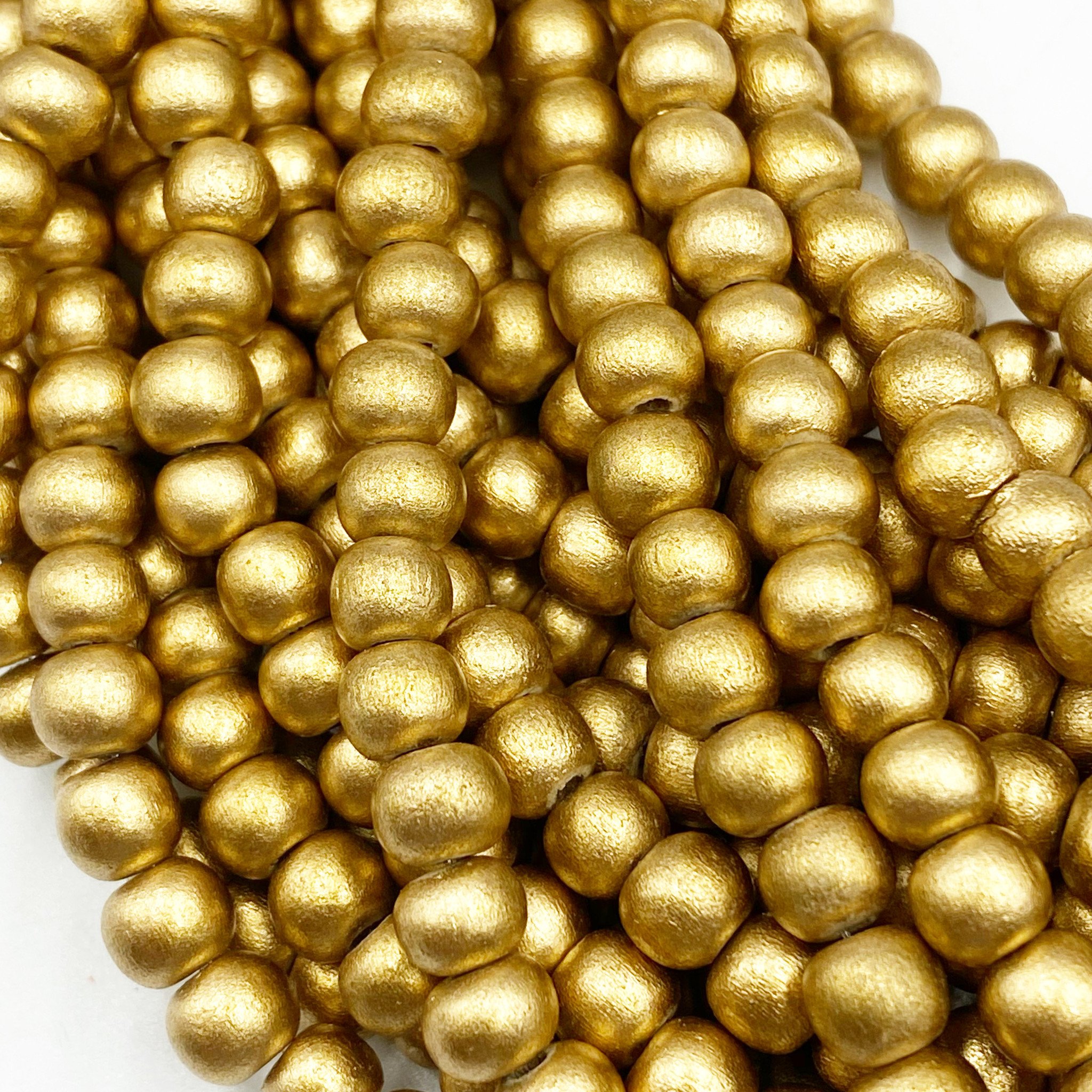 gold wood beads