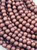 6mm Wood Beads: Dusty Burgundy