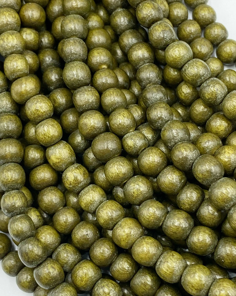 6mm Wood Beads: Golden Olive