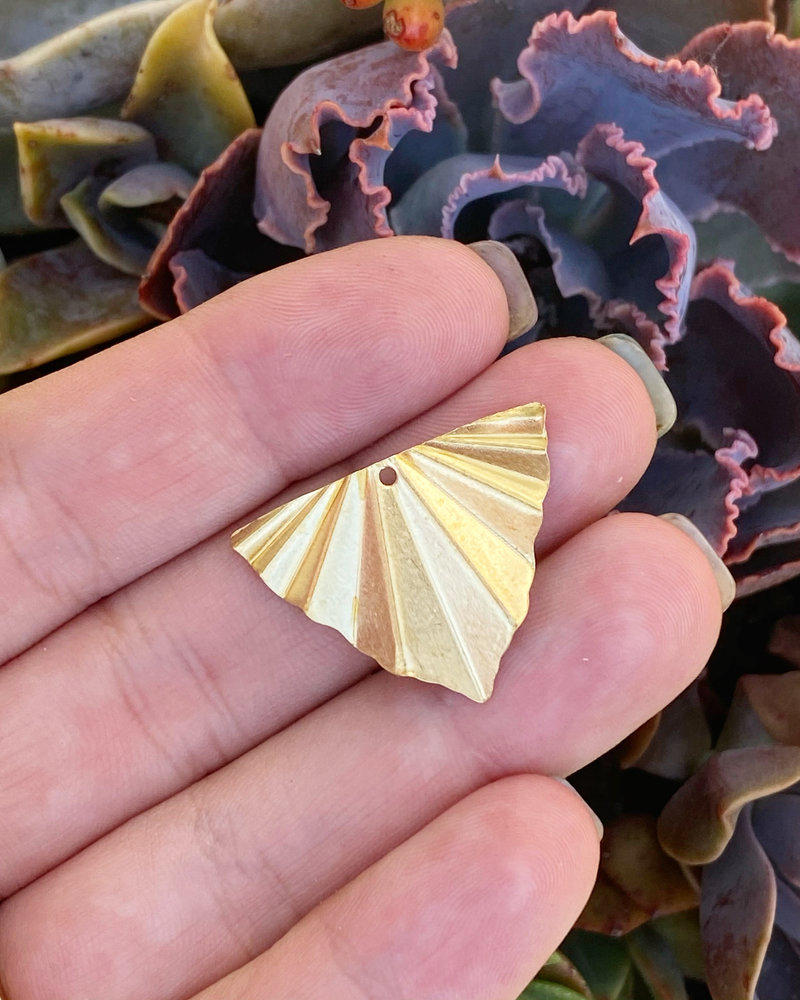 SALE Triangle Fan Drop- Brass- 6pc.