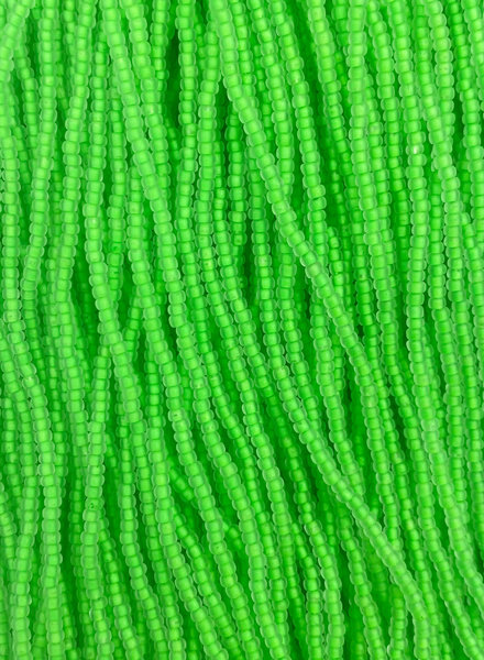 Size 11/0 Czech Glass SIZE 11/0 #1504m Matte Neon Green Lined