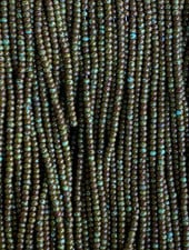 Size 11/0 Czech Glass SIZE 11/0 #1373B Dark Green/Blue Turquoise Travertine