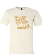 Beads Make Me Happy T-Shirt- Cream/Mustard