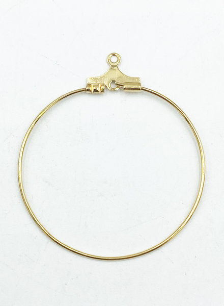 Beading Hoop 30mm W/ Hole Gold Plate- 6 Pairs