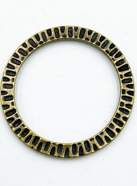 SALE Radiant 1 1/4" Hammered Ring- Antique Brass