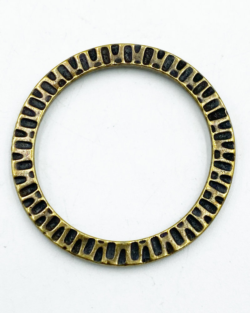 SALE Radiant 1 1/4" Hammered Ring- Antique Brass