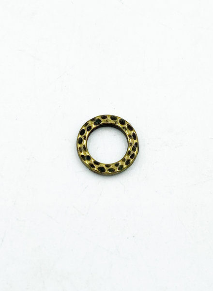 Small Hammered Ring- Antique Brass