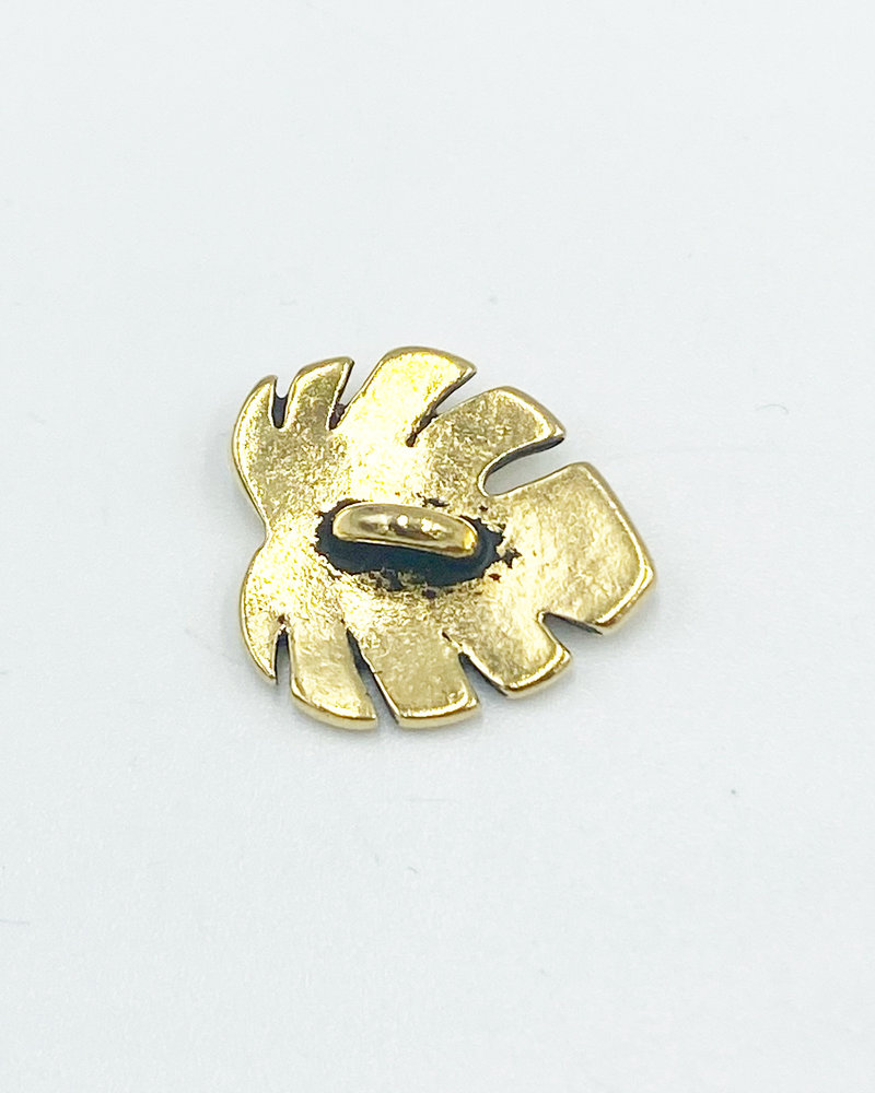 SALE Button, Monstera Leaf - Gold