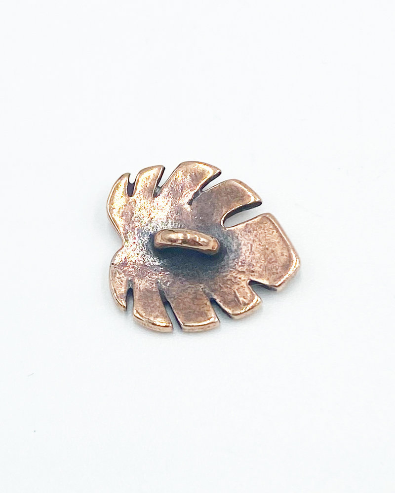 SALE Button, Monstera Leaf - Copper