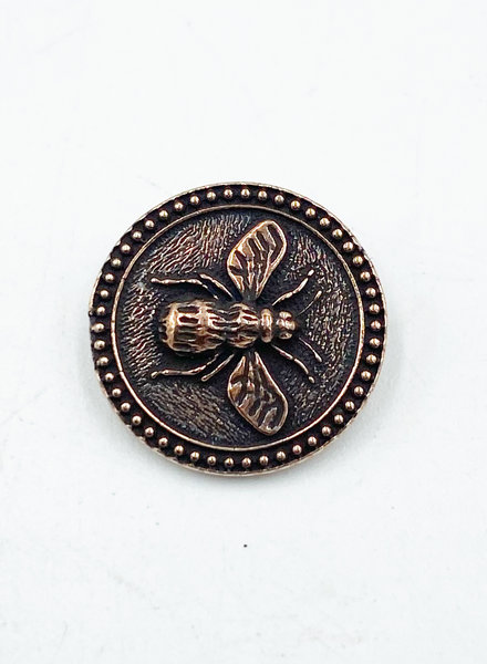 Button, Bee - Copper