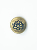 SALE Button, Small Lotus- Antique Brass