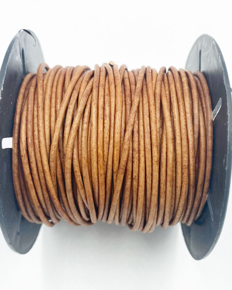 1.5mm Leather Antique Light Brown (Dyed): BY THE FOOT