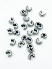 Crimp Covers, 3 mm (.12 in), Silver Plated, 20 pc