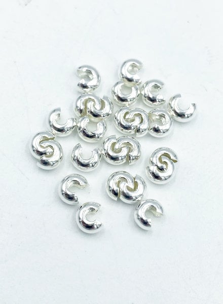 Crimp Covers, 5 mm (.197 in), Silver Plated, 144 pc