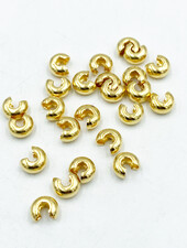 4MM CRIMP COVER:  GOLD PLATED- 24/PC