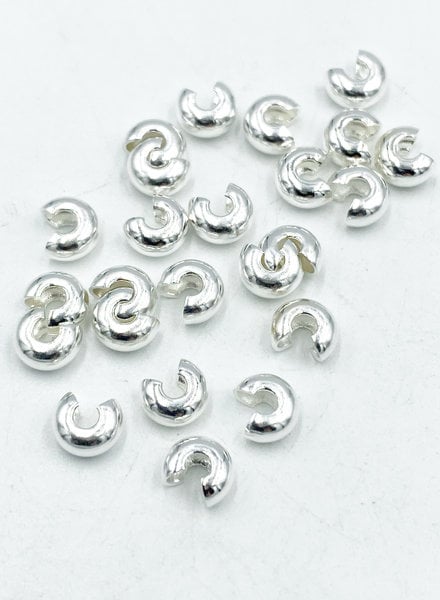 100 Pcs Silver Plated Crimp Cover For Jewelry Making at Rs 180.00, ज्वेलरी  कॉम्पोनेन्ट - Madeinindia Beads, Varanasi