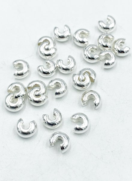 Crimp Covers, 5 mm (.197 in), Silver Plated, 144 pc